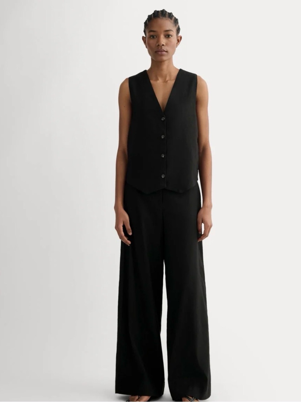 Everlane Linen Trousers Black, size 4